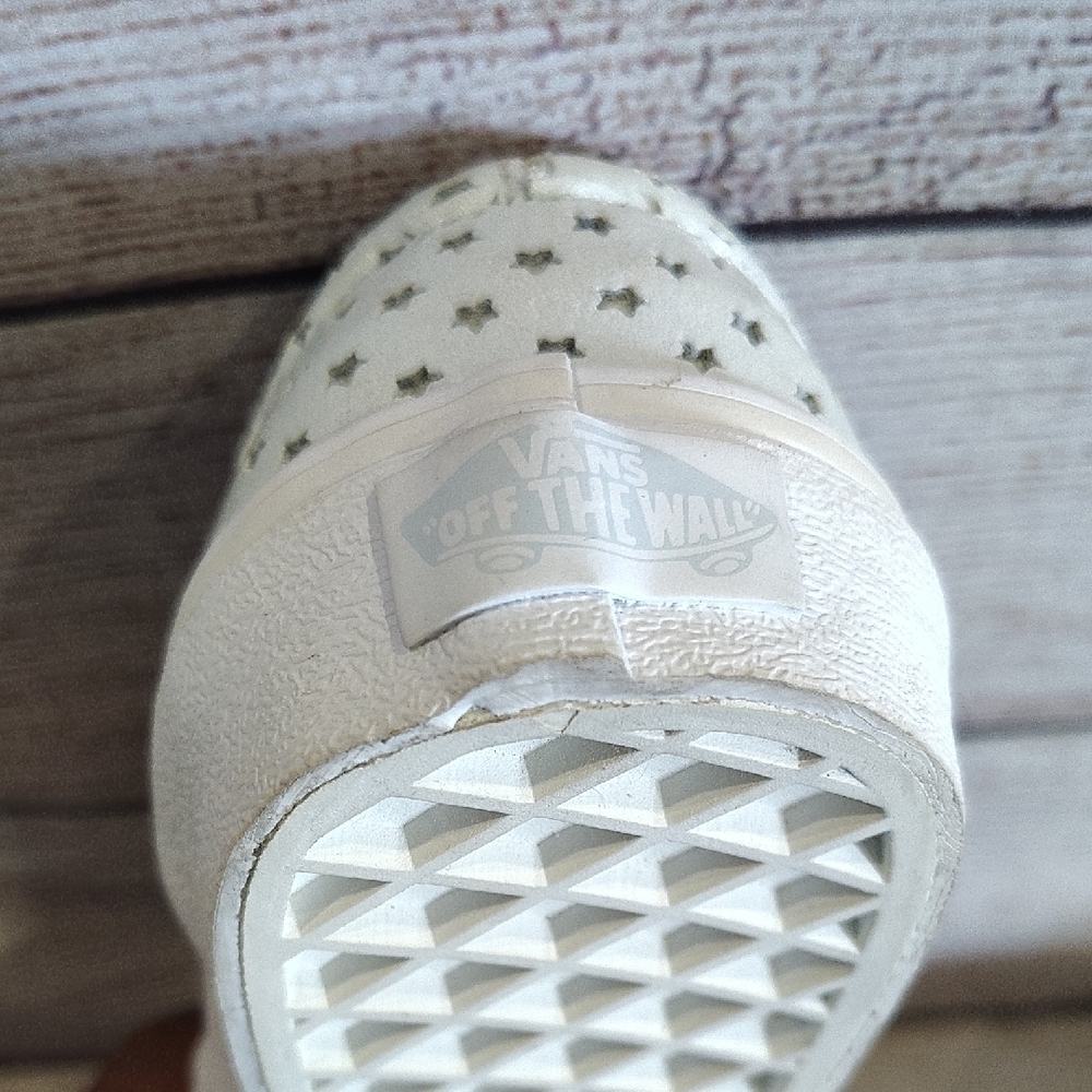 Vans Green and White Slip-On Sneakers - Picture 5 of 9
